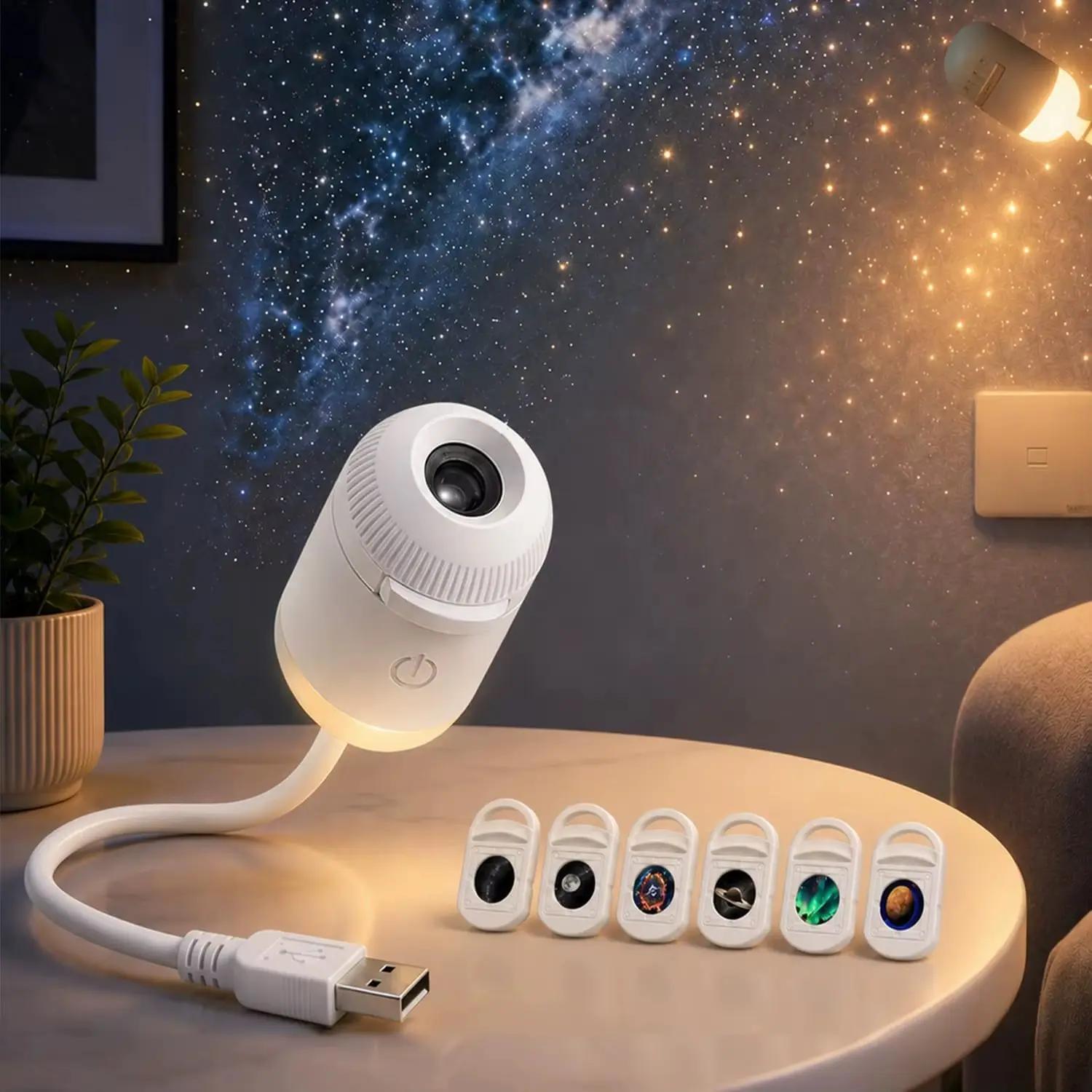 2-in-1 USB Galaxy Star Projector Night Light (Limited Stock) - 6 Lenses Included